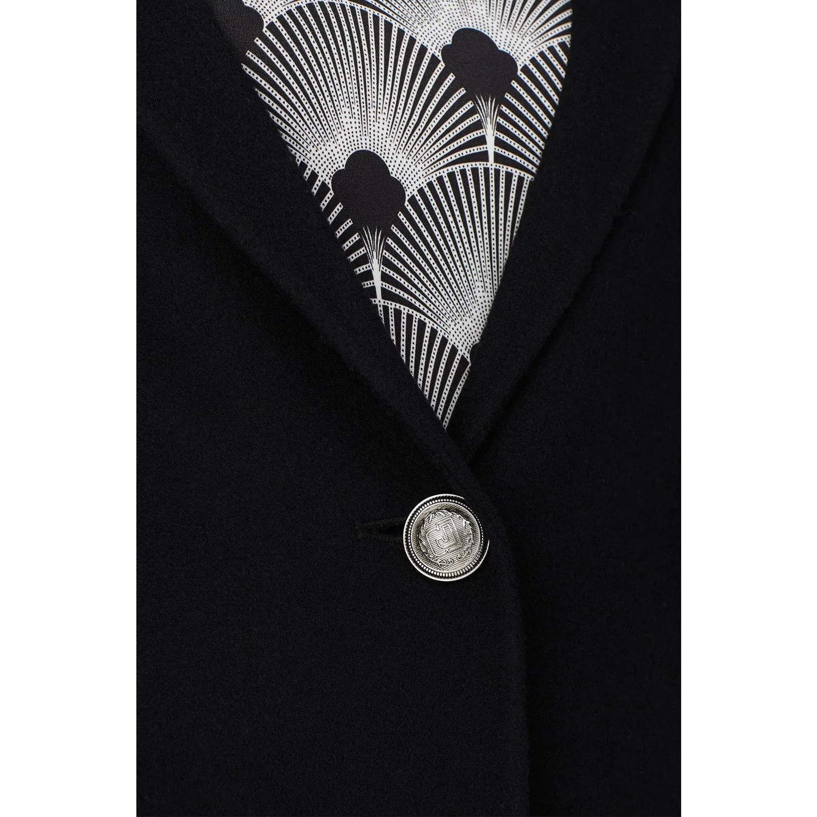 Rabanne Black Three Button Wool Long Sleeve Longline Winter Coat Size 4 - Image 5