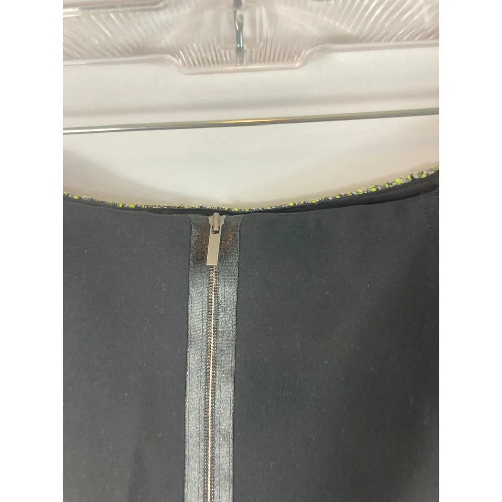 Elie Tahari Tweed Pencil Skirt Green Black Size 4 - Image 5