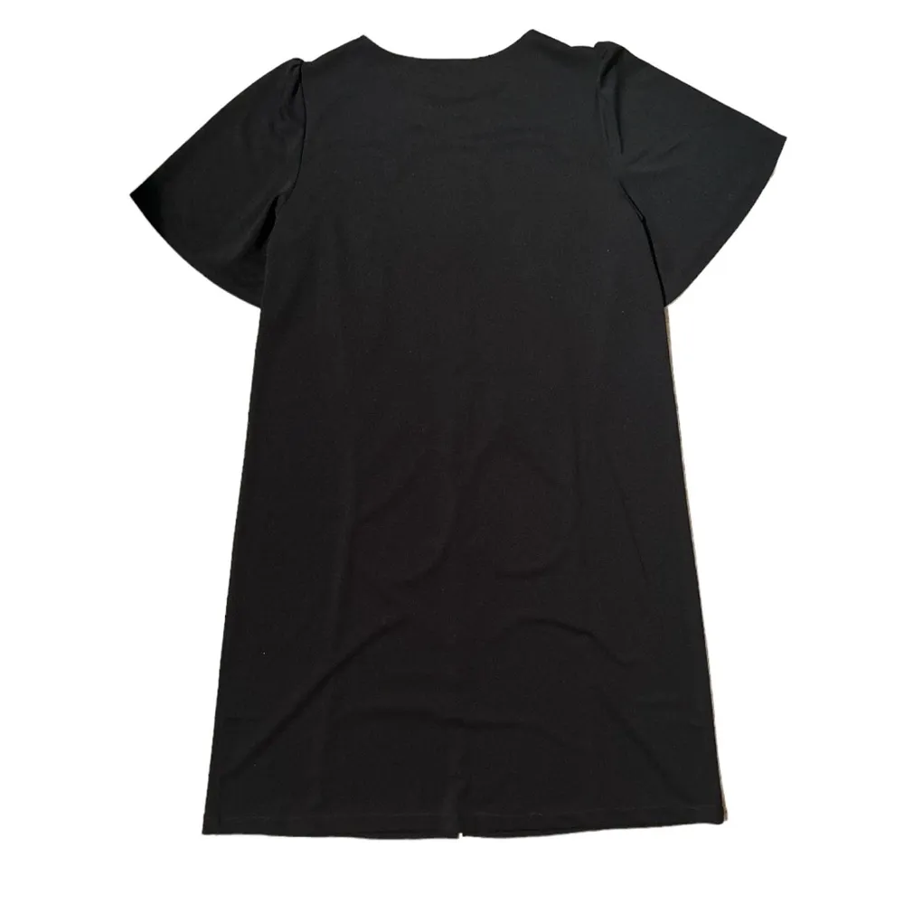 Wearable Art Embroidery Short Sleeved Abstract Midi Dress Size M NEW - Image 2