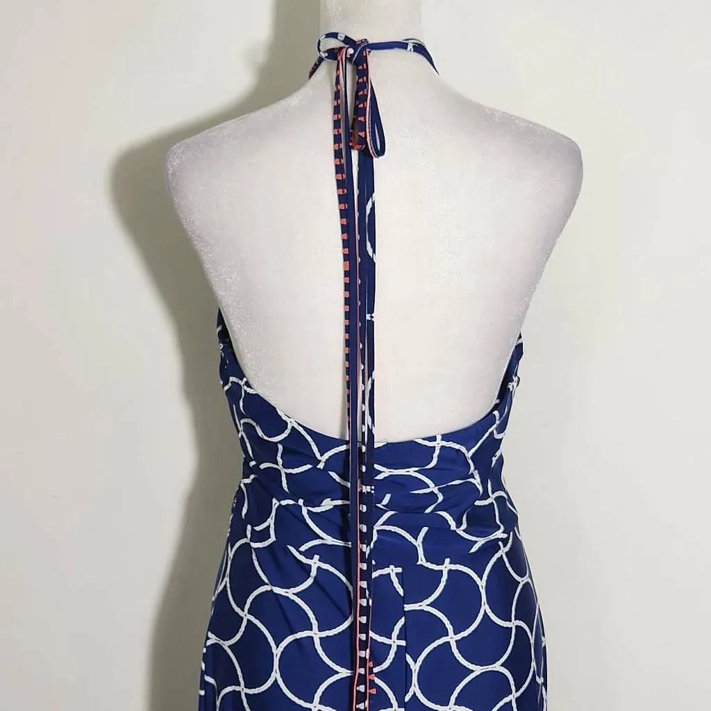 Saint Tropez West Pink and Navy Maxi Dress Size Medium Resortwear Dress - Image 7