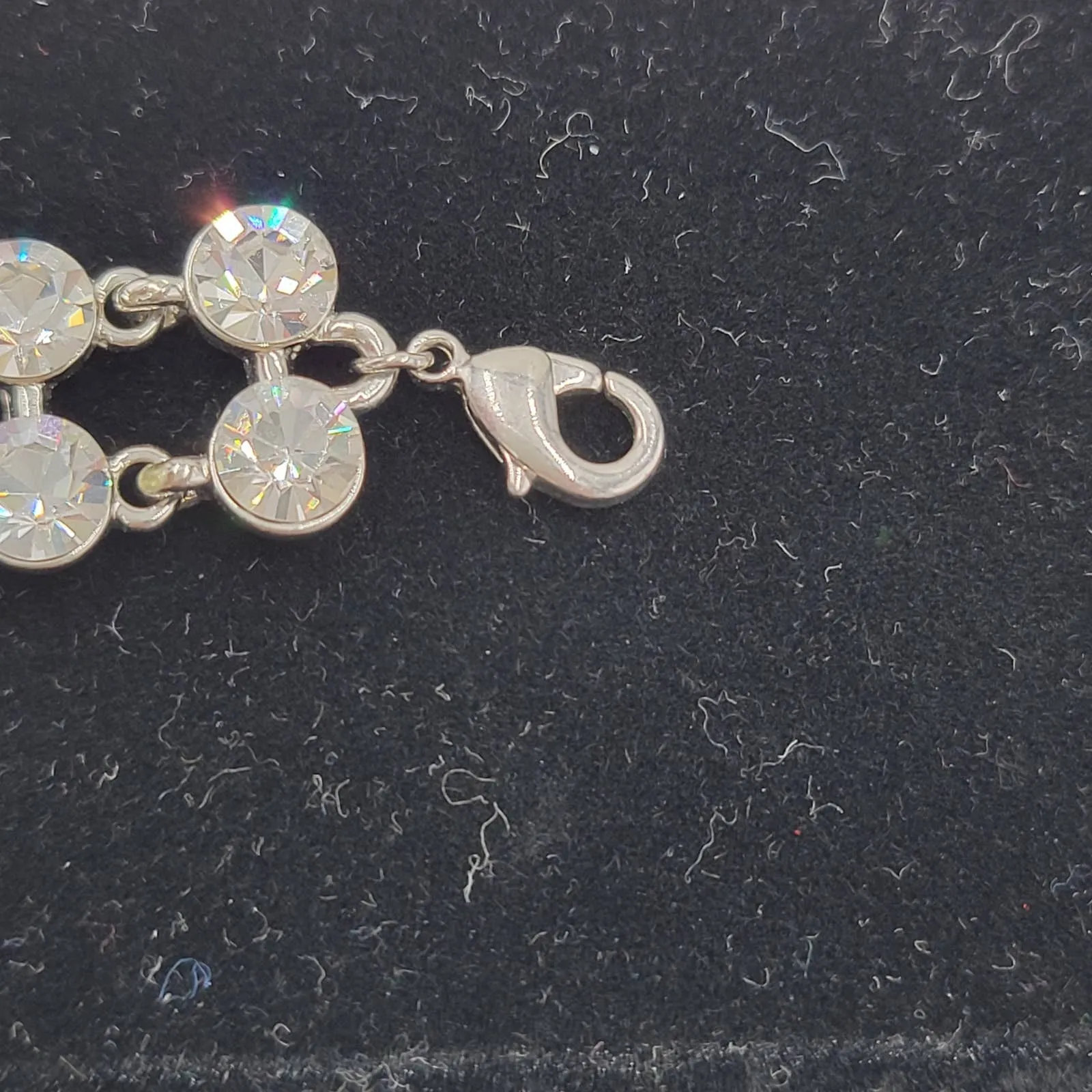 Vintage Womens Silver Tone Crystals‎ Rhinestone Bracelet Bridal Accessories - Image 6