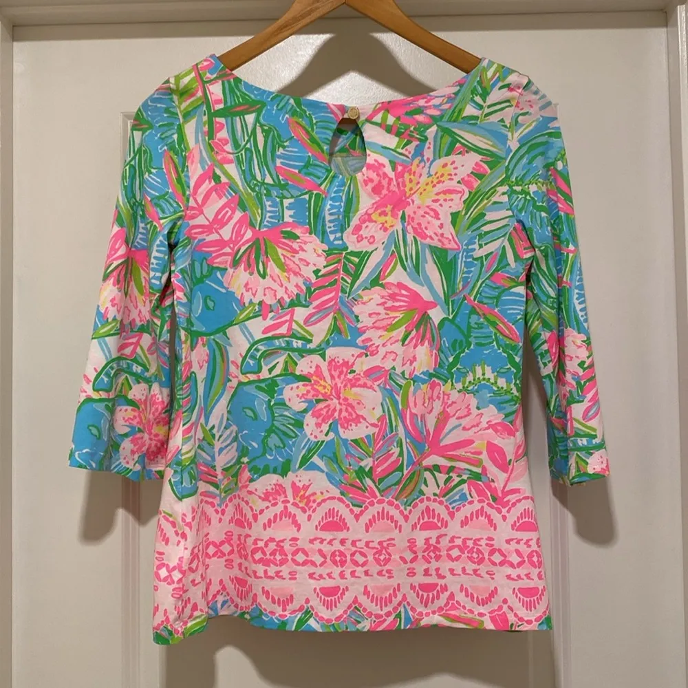 Lilly Pulitzer Waver Top in 2019 Pop-Up Print Lilly of the Jungle Size XS - Image 3