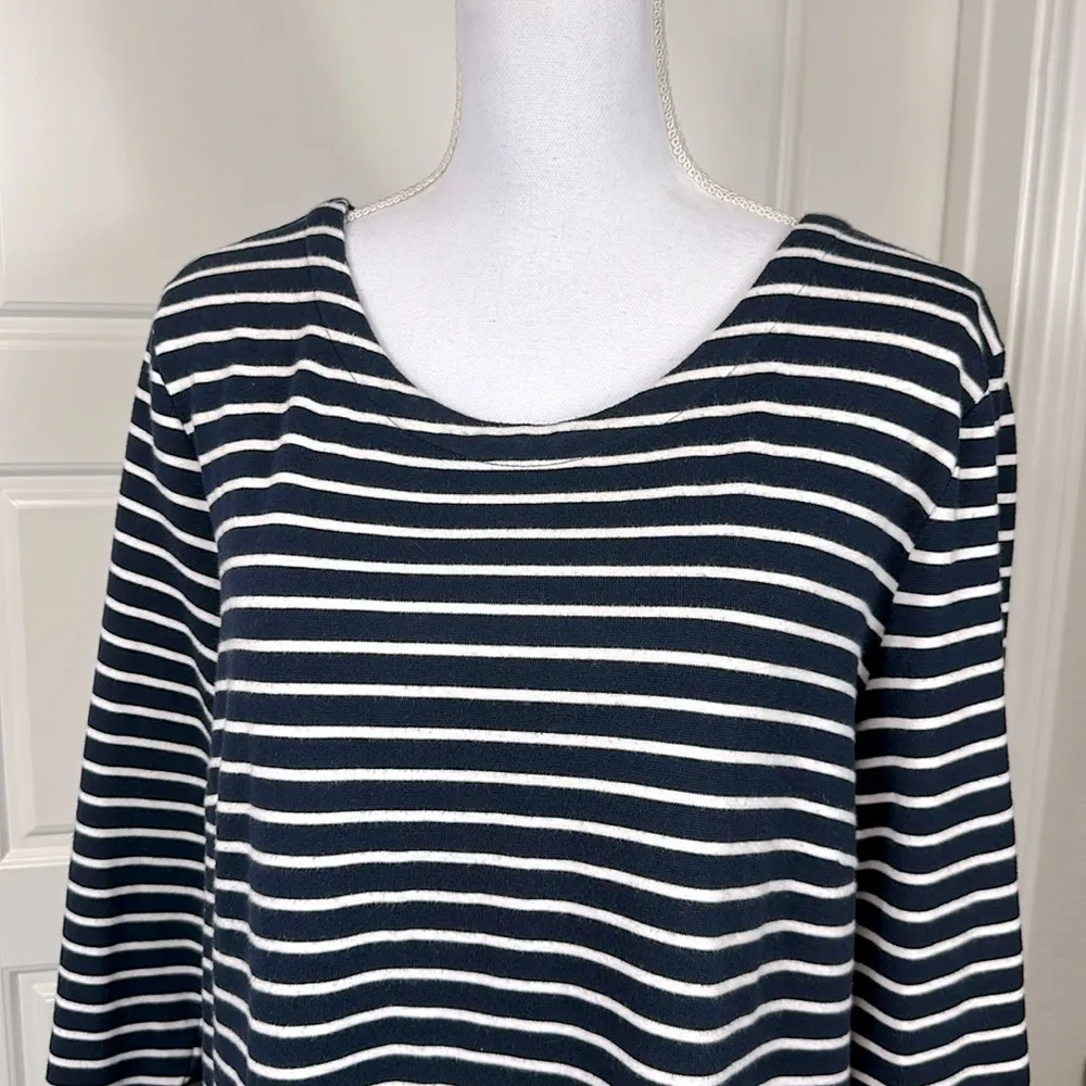 J. Crew Women’s Classic Nautical Striped Cotton Fit & Flare Dress Size Large - Image 4