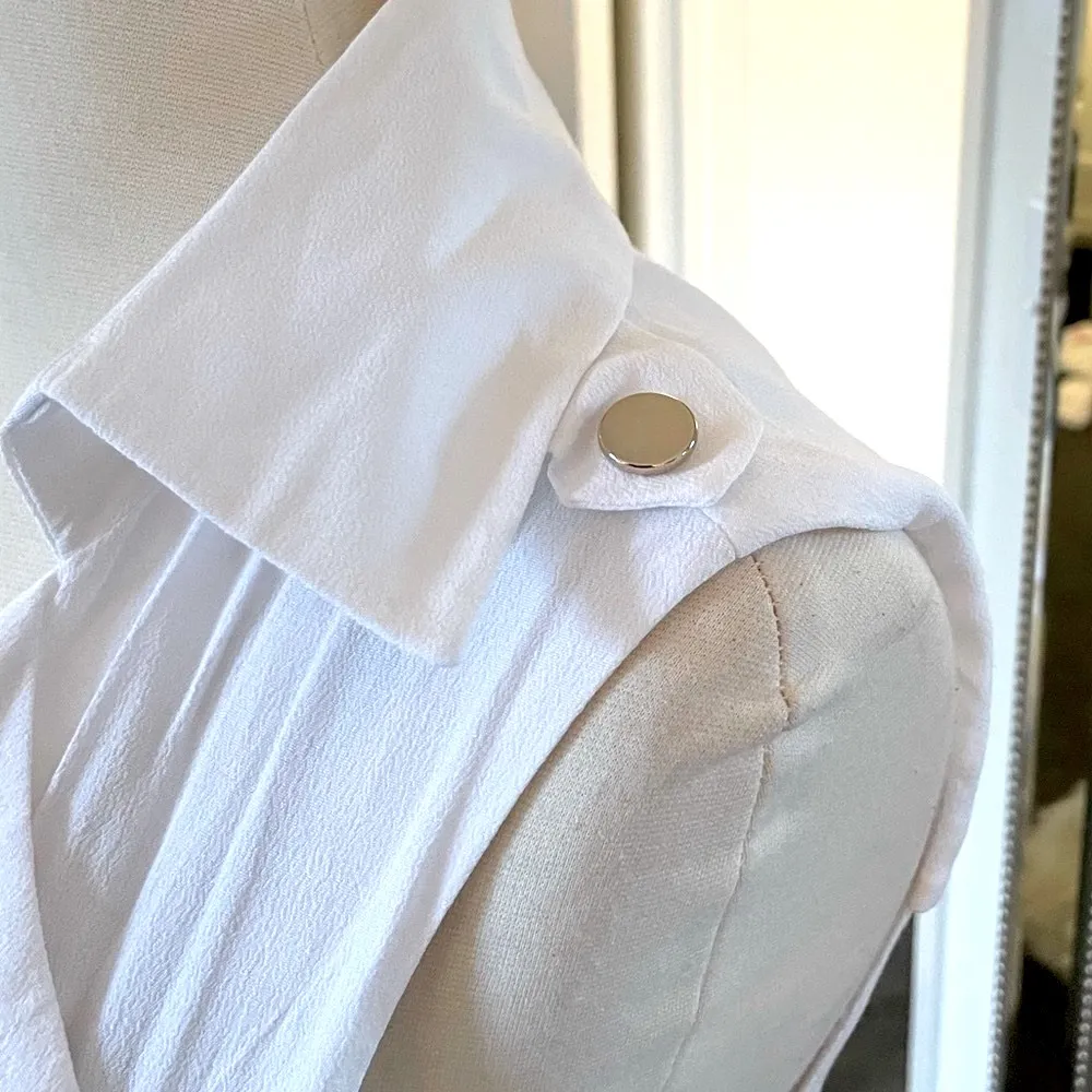 Bebe White Sleeveless Open Front Vest - Image 5