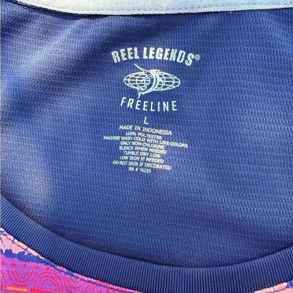 Vibrant Colorful Striped Boho Dress Large Reel Legends Freeline Activewear Tunic - Image 10