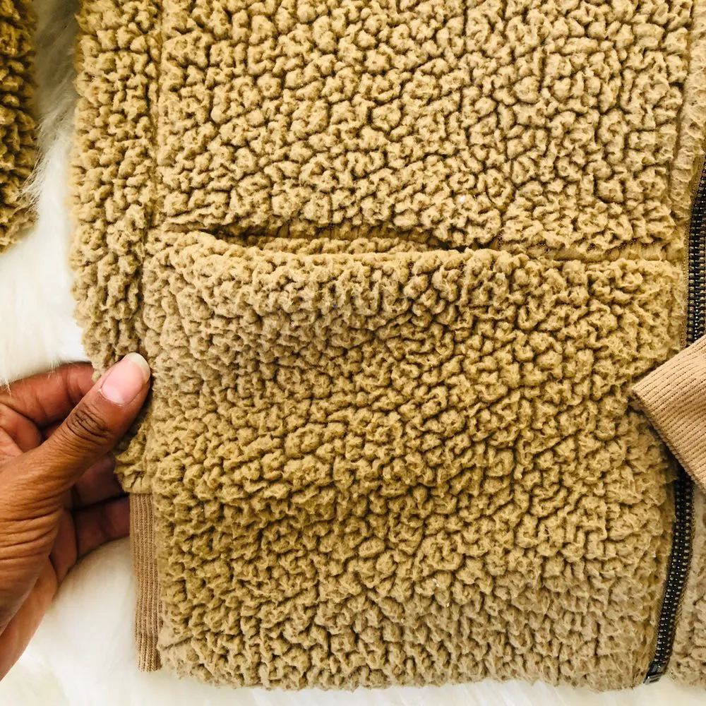 REWASH  Hooded Teddy Fuzzy Bear Zip Up - Image 5