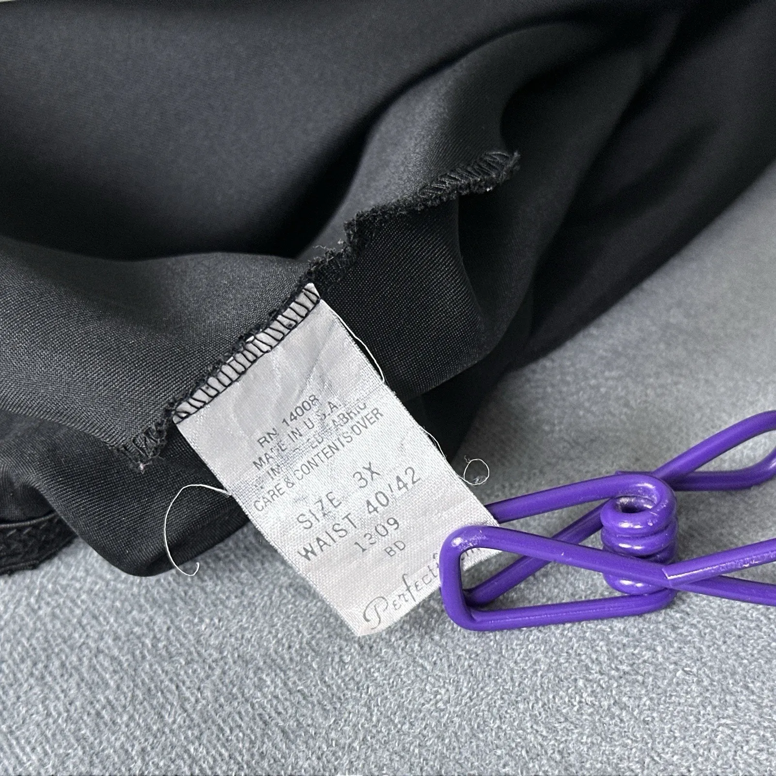 Vintage Perfectform Half Slip Black Satin Plus Size 3X Waist 40/42 Lace Beaded - Image 8