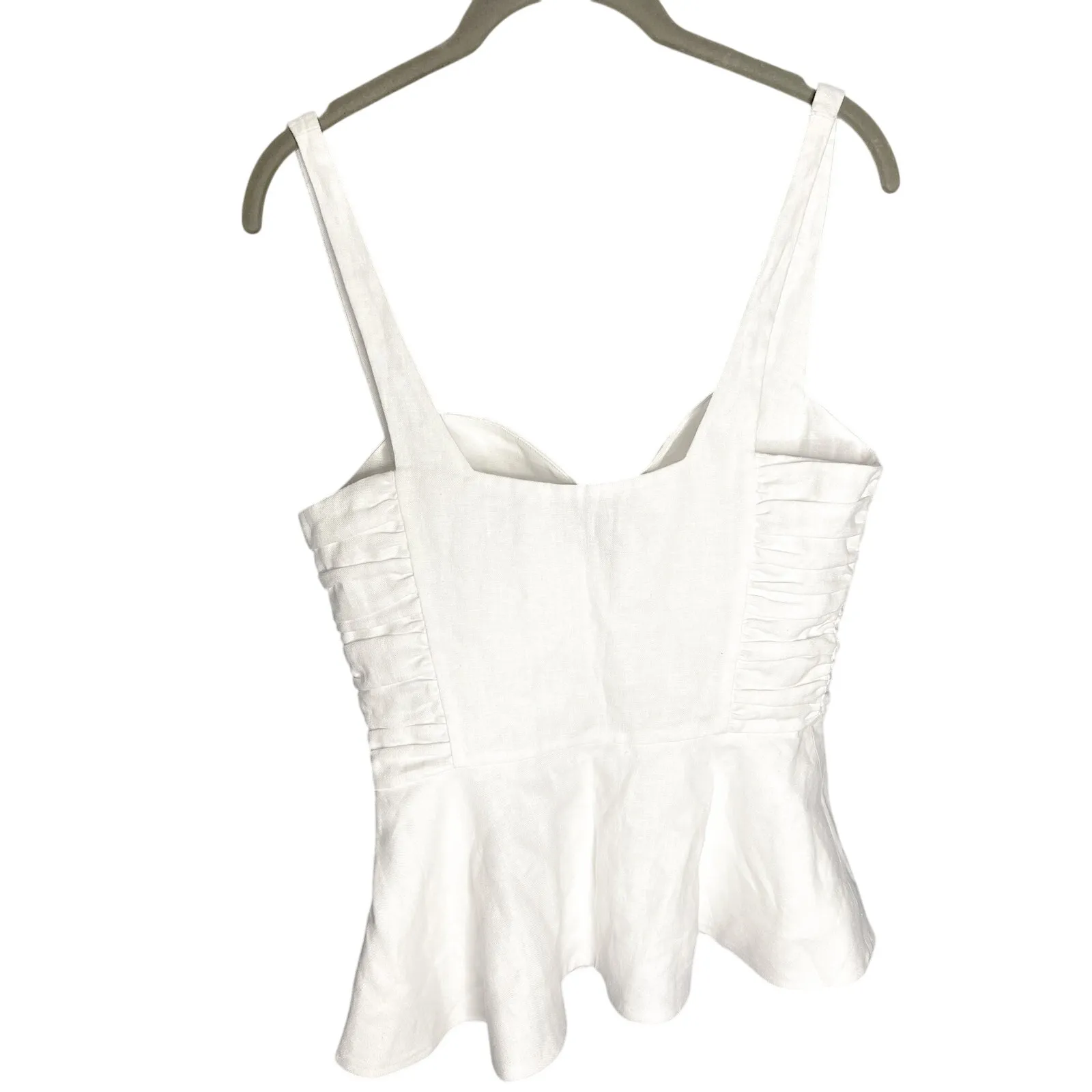 Reformation The Collection Truro‎ Top Size 4 White Bustier Corset Zip Front Tank - Image 9