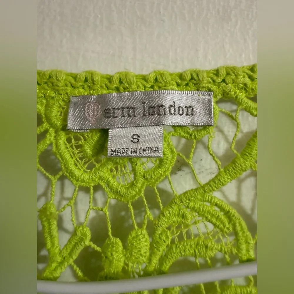 Erin London Lime Green Lace Women's Swim Cover or Top Size Small - Image 3