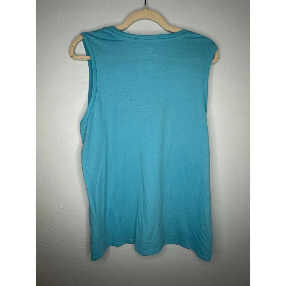 PositiviTees "Vacation Mode" Tank Top Women's Size XXL 20 Sleeveless Oversized Blue - Image 3