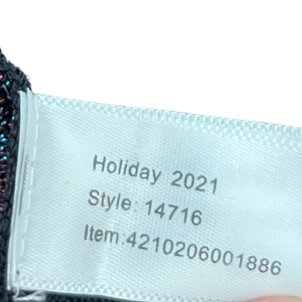 Marine Layer Penny Pleated Midi Dress in Black Rainbow Lurex Women’s Size Medium - Image 10