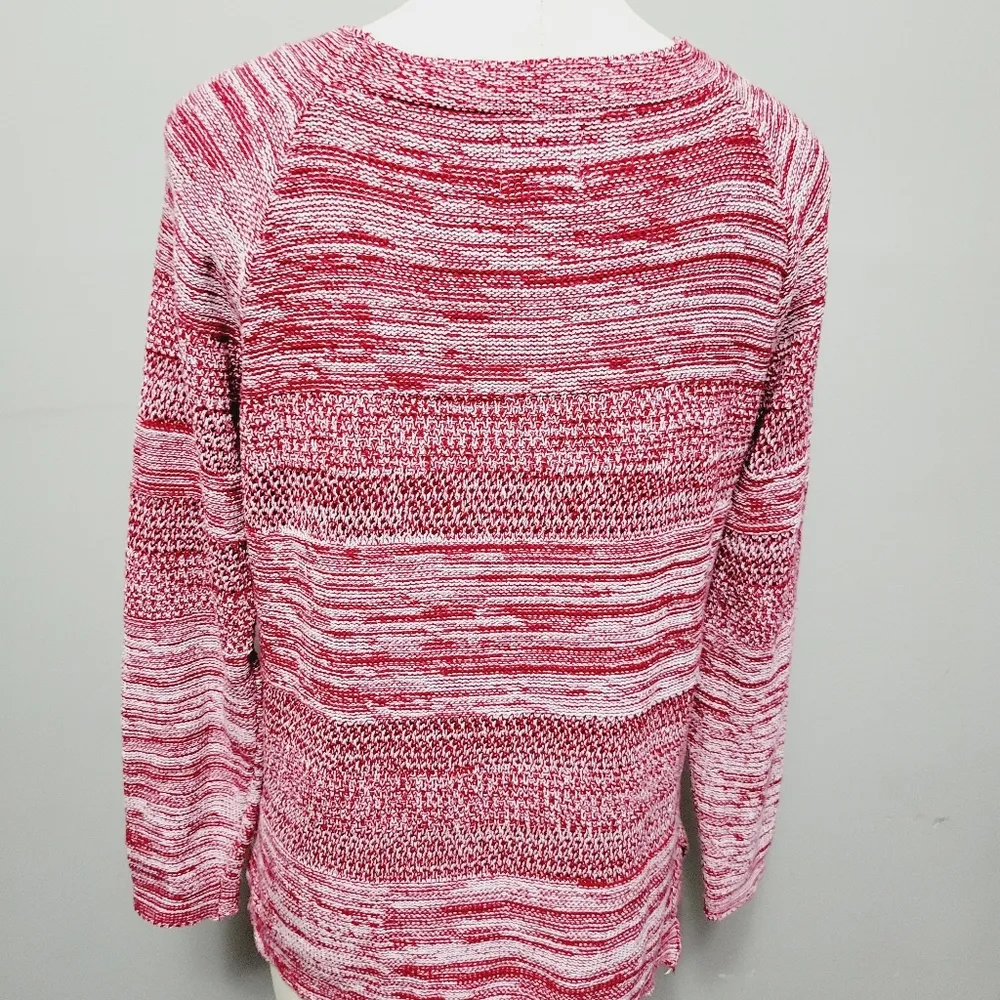 St. John's Bay rumba red marled scoopneck sweater size large - Image 6