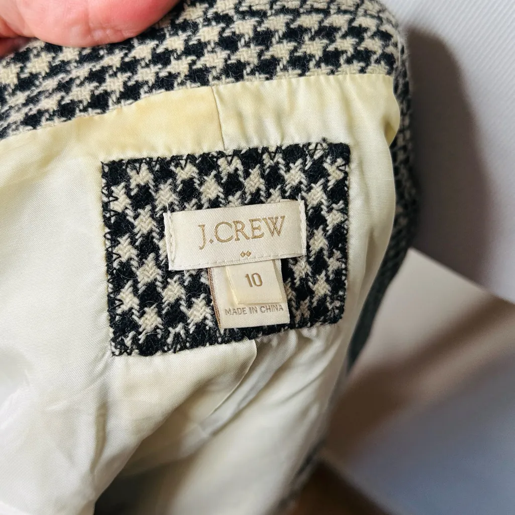 J. Crew Factory Houndstooth Wool School Boy Blazer - Image 4