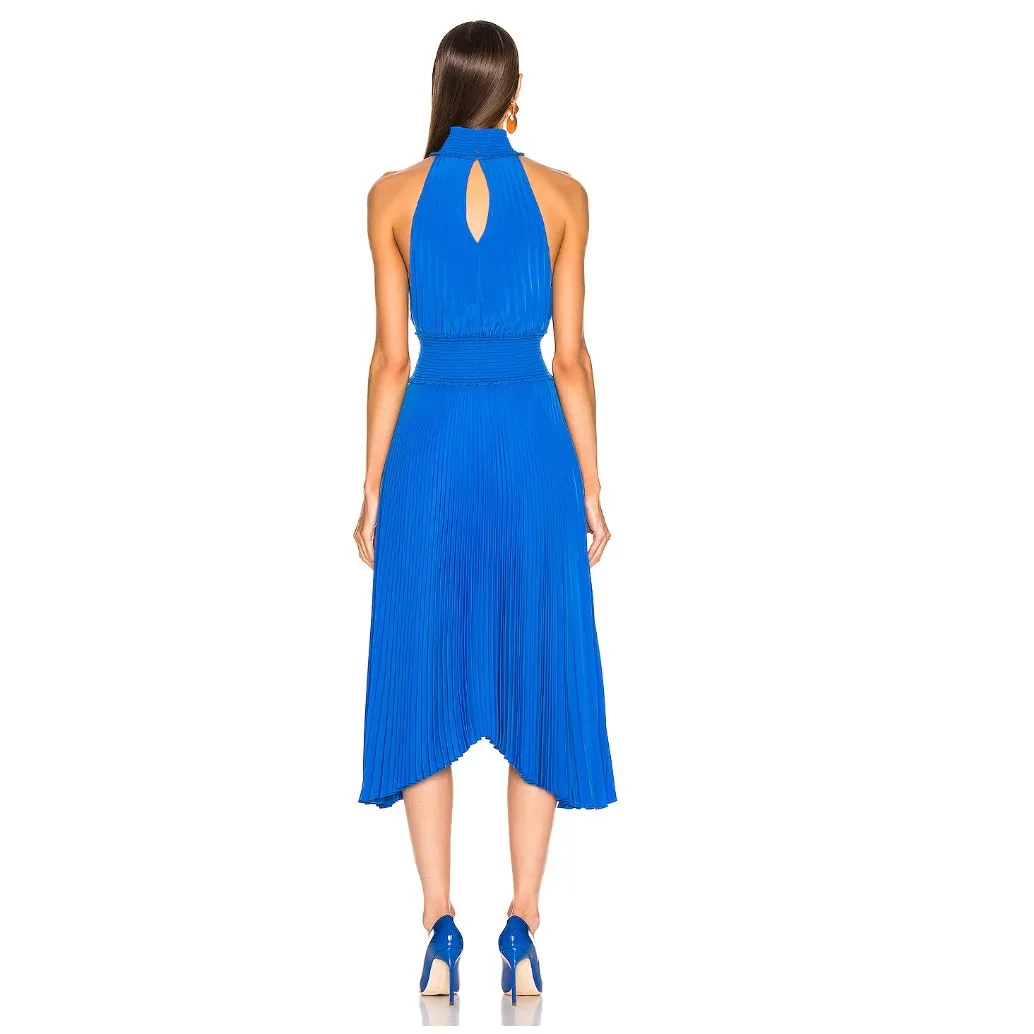 A.L.C. Renzo B Pleated Midi Dress in Adriatic Blue Size 00 - Image 3