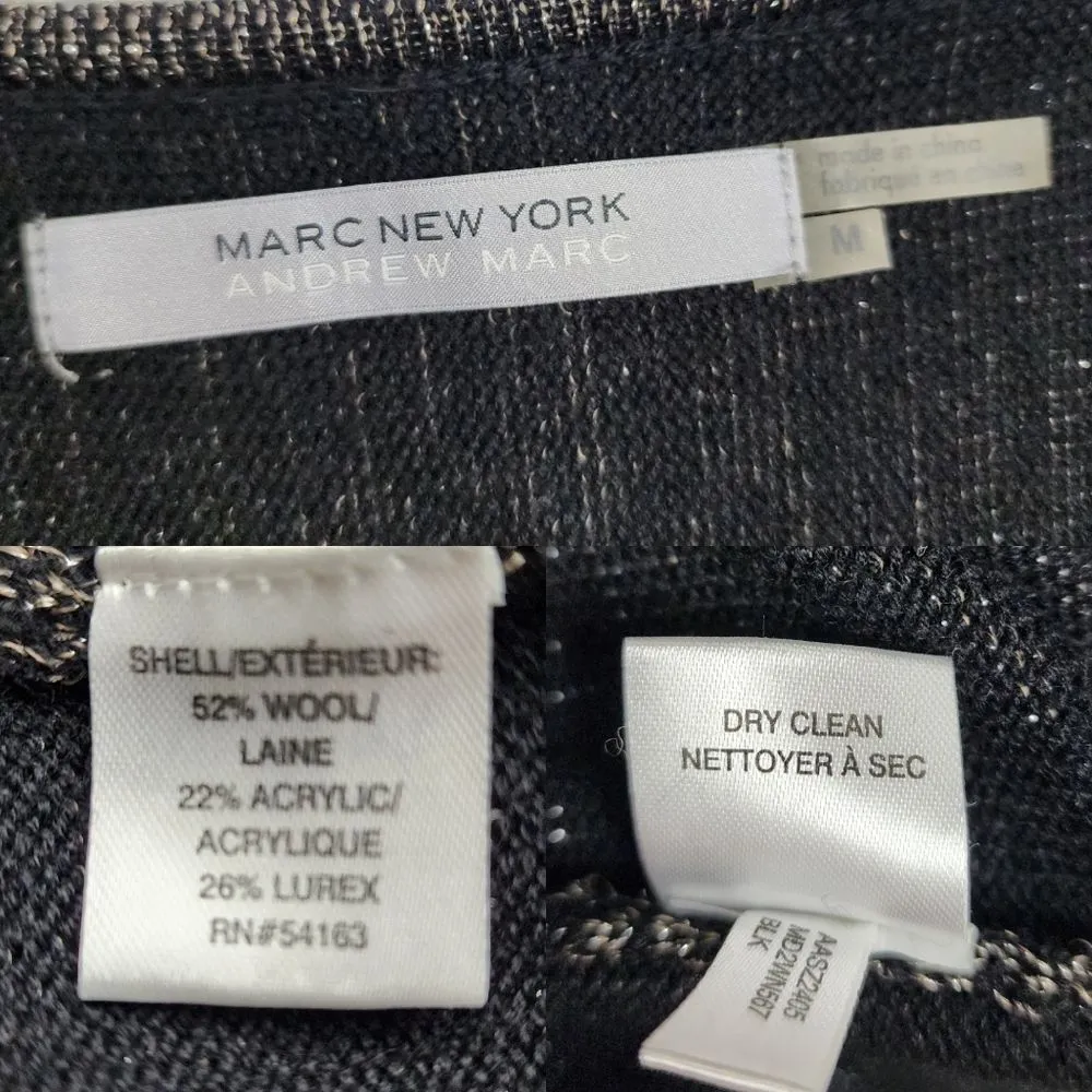 Marc New York Andrew Marc Metallic Dress Kimono Bodycon Knit Stretchy Shimmer M - Image 2