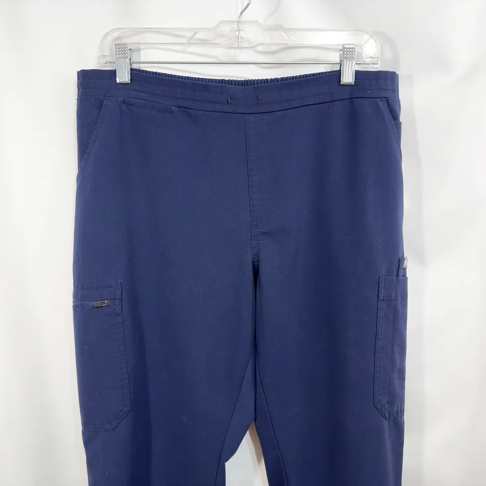 FIGS Large Scrub Pants Navy Blue Elastic Waist Cargo Pocket Medical Uniform 1426 - Image 5