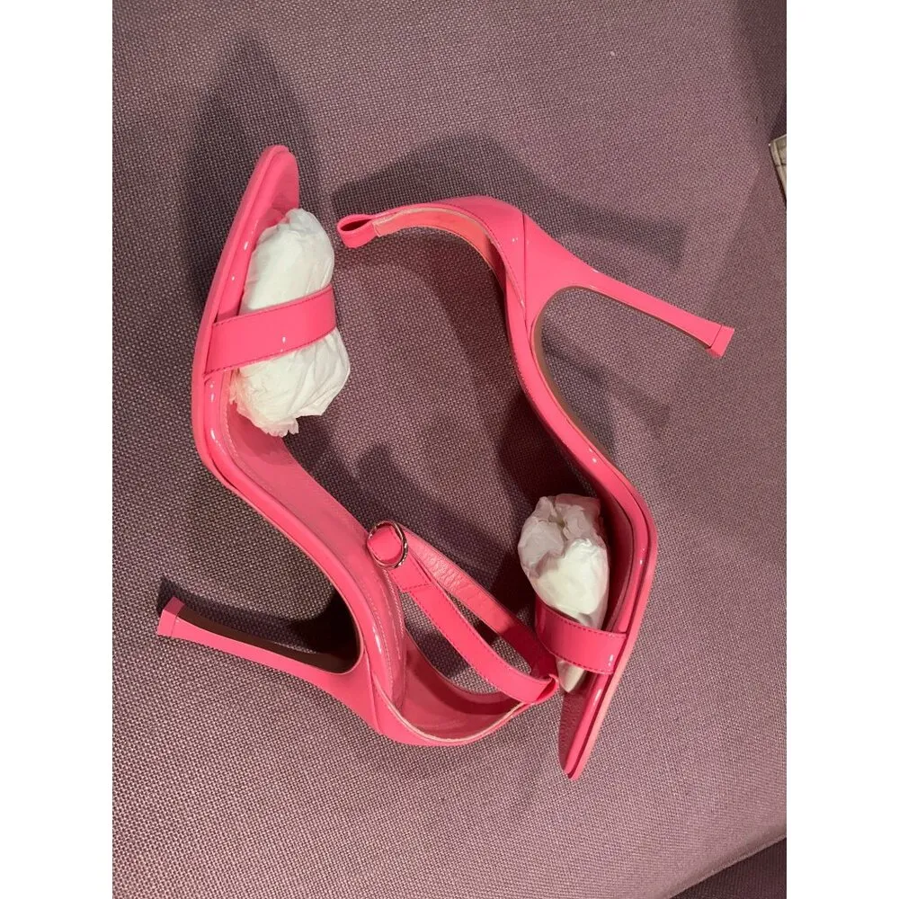 AMINA MUADDI Kim Patent Sandal in Bubble 37.5 New with Box Womens High Heels - Image 7