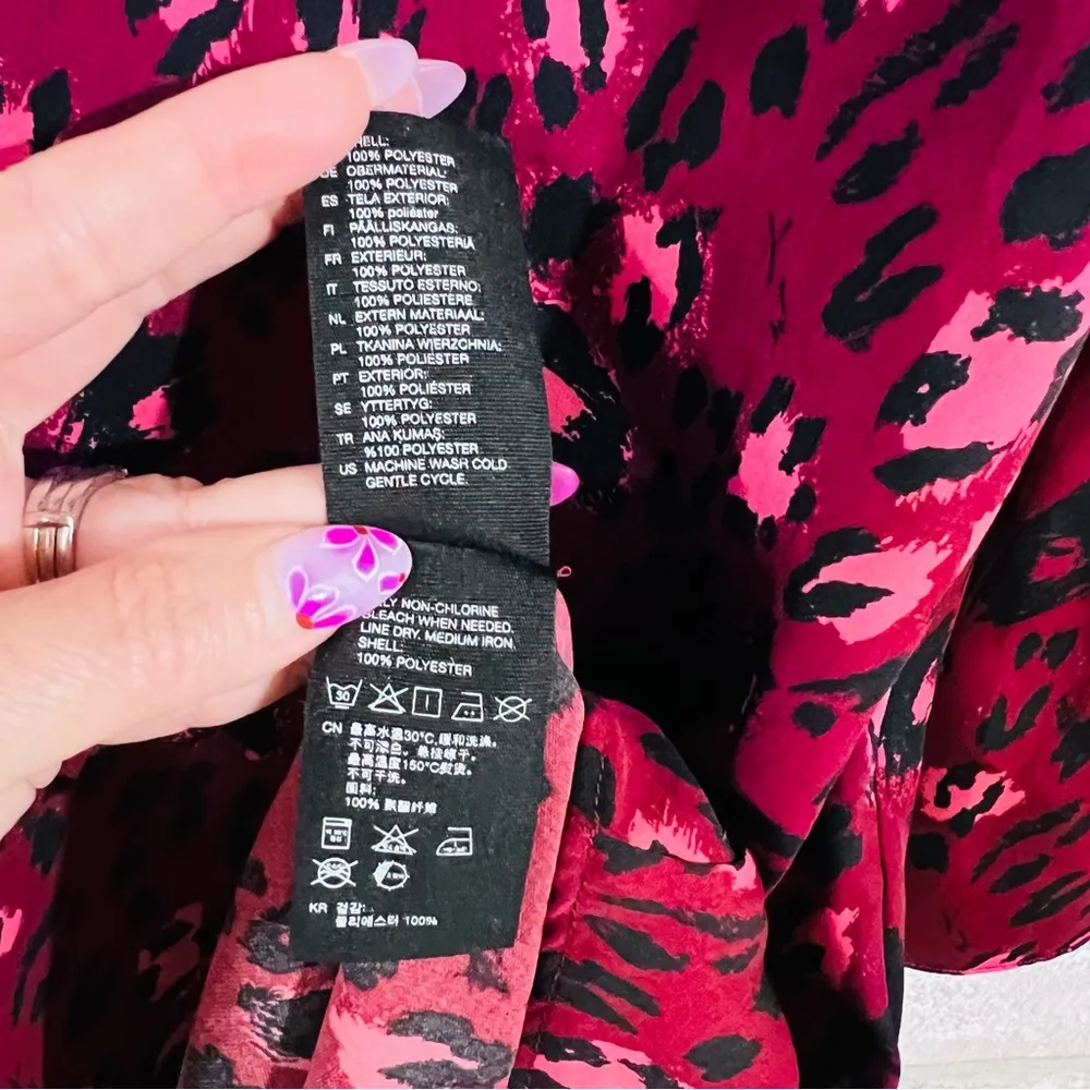 & Other Stories NWT Burgundy Leopard Print Long Sleeve Dress Size 4 - Image 11