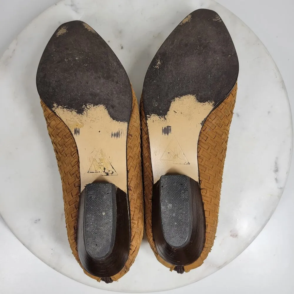 Amoura Papa Jimenez Mule Bootie Shoes Women 7.5 Brown Woven Slip On Pointed Toe - Image 4