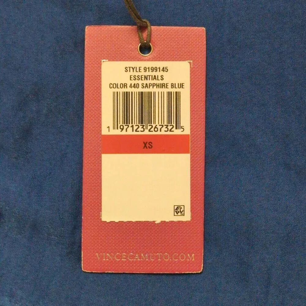 NWT Vince Camuto Sapphire Blue Cobalt V Neck Sleeveless Polyester Blouse Size XL - Image 6