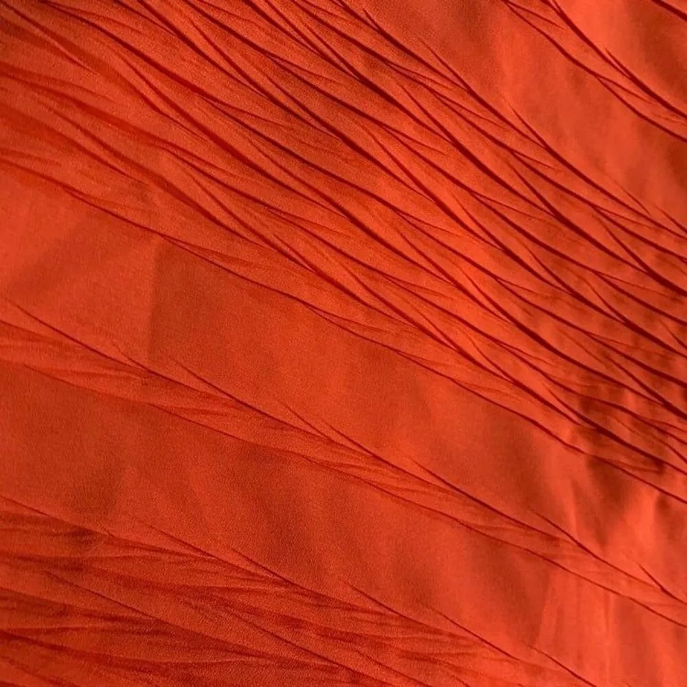 Pretty Little Things Orange Textured Gathered Maxi Shirt Dress size 14 - Image 7