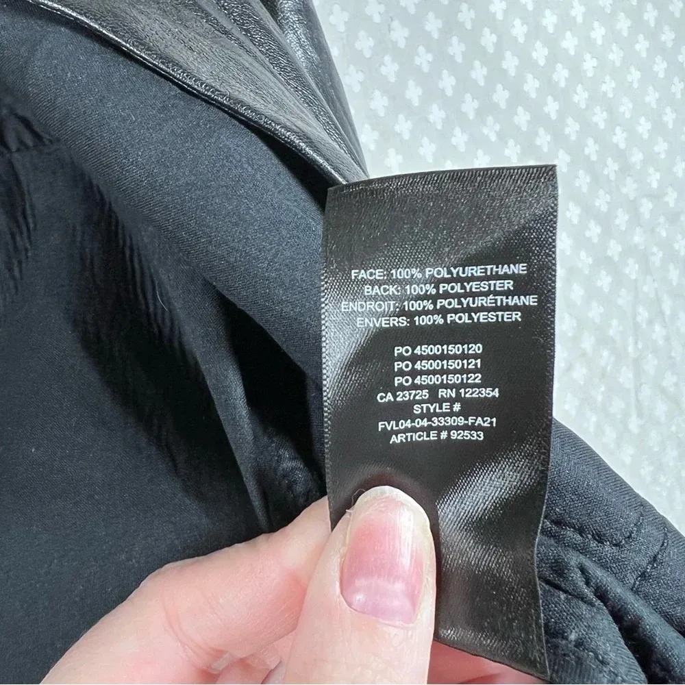 Aritzia Wilfred Black Faux Leather Button Up Jacket - Image 4