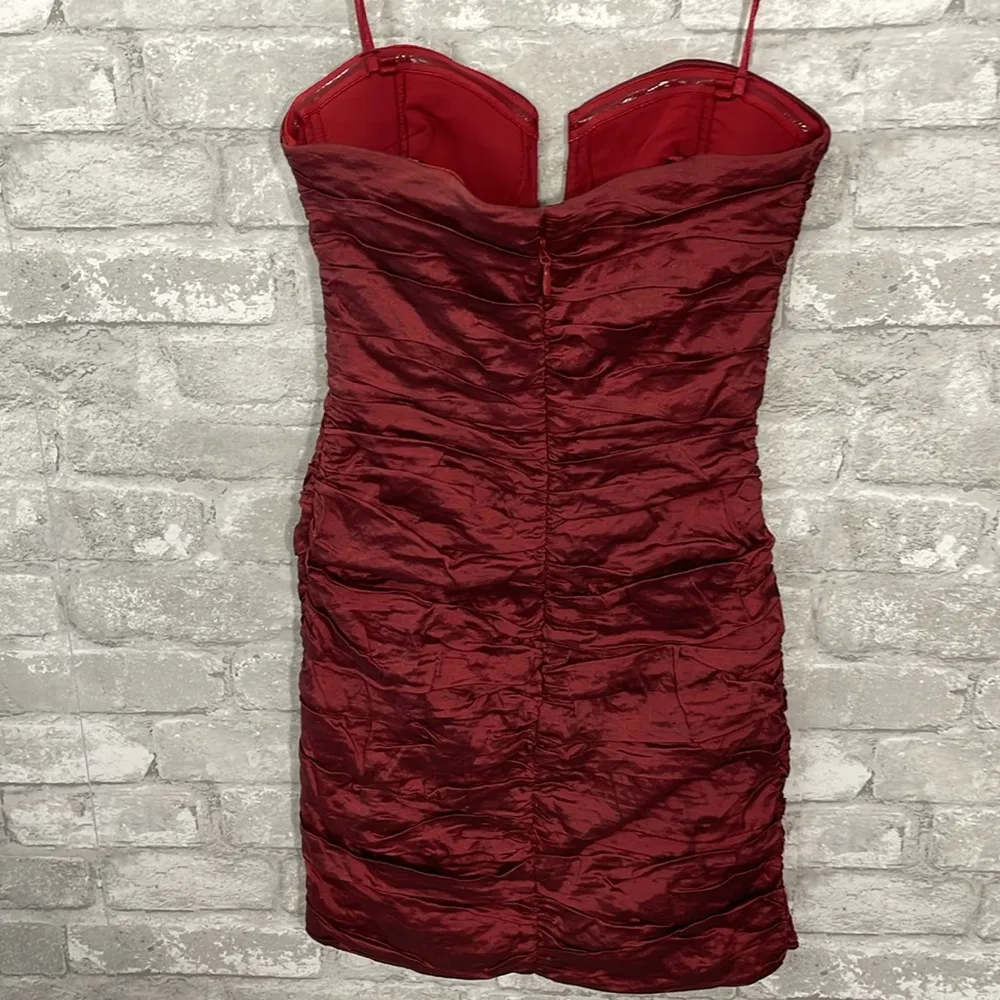 BCBGMaxAzria Ruby Tristina Mini Strapless Ruched Cocktail Dress - Image 8