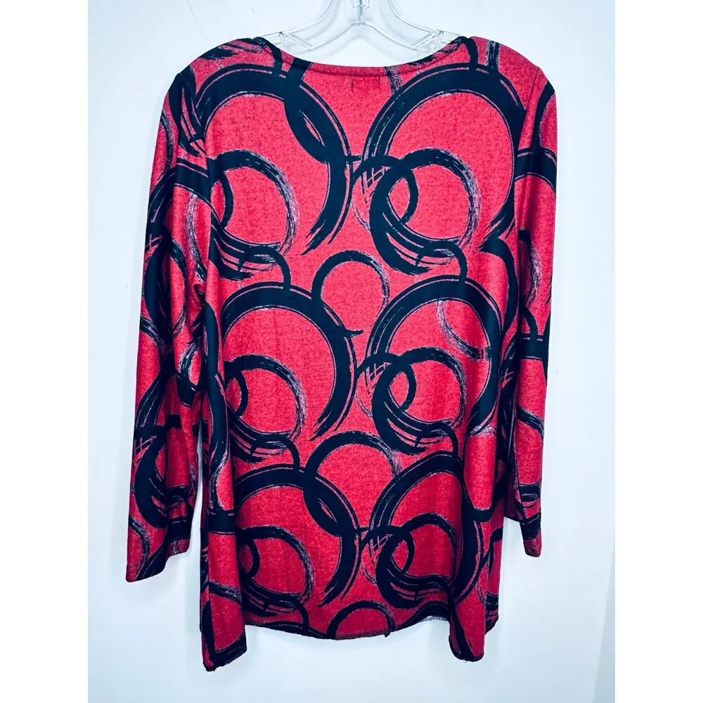 Shana Brand Red & Black Long Sleeve Tunic Top - Image 6