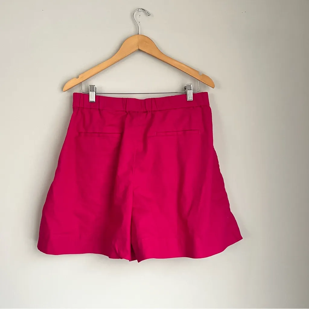 Banana Republic Hot Pink Linen Blend Pleated Skort in Dragon Fruit Size Medium - Image 4