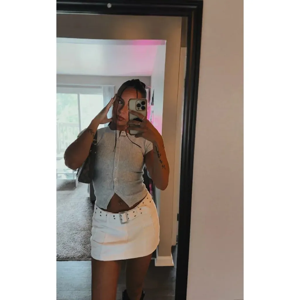 PRINCESS POLLY Suzu Knit Top in Grey Size US 8 - Image 9