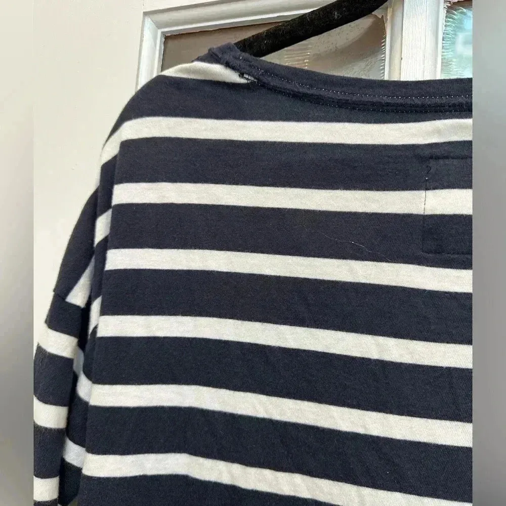 Abercrombie & Fitch Vintage Y2K Moose Logo Stripe High Low Top Size Small A&F - Image 2