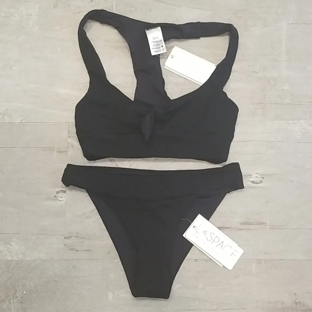 💕L*SPACE💕 Ribbed Bikini Tara Top + Veronica  Bottoms Black XS NWT - Image 15