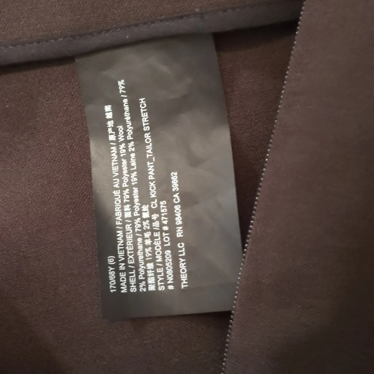 Theory Mink Tailor Stretch CL Kick Pants Size 6 - Image 8