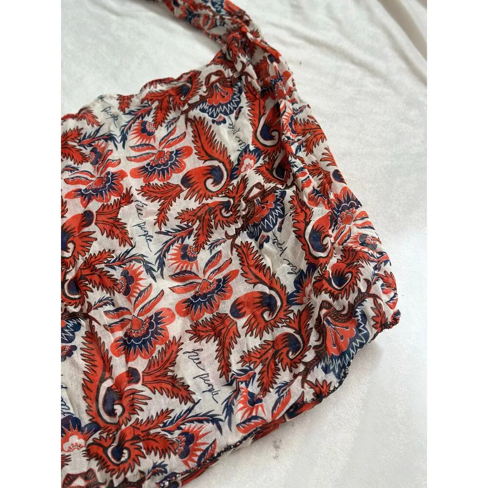 Free People Tote Bag Hobo Bohemian Boho Shopping Casual Floral Light Sustainable - Image 4