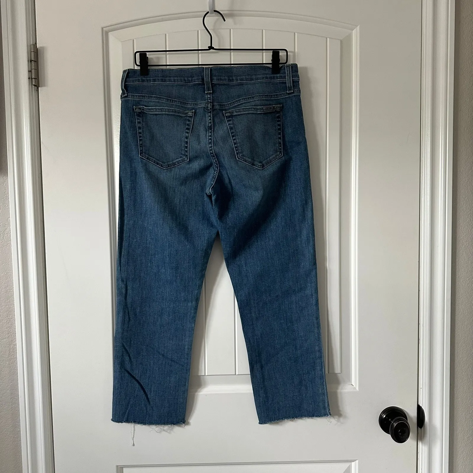 Joe's Jeans Crop Straight Leg Frayed Hem Denim Blue Women's‎ Size 30 - Image 4