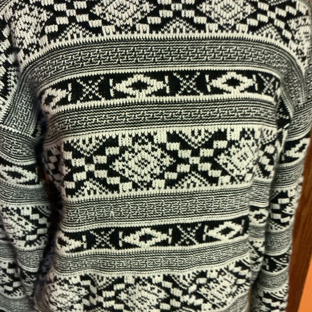 Vtg 80s Nordic Oversized Grandpa Sweater Size L - Image 2