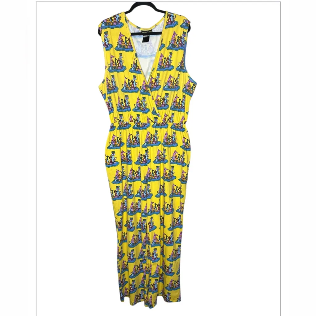 Rare Nooworks Sonny Suit one-piece jumpsuit in a yellow "Dog Party” size 4X - Image 4