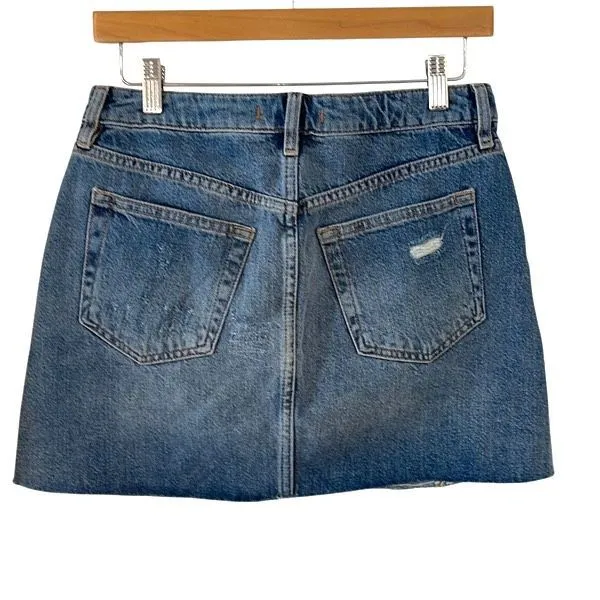 We‎ The Free Womens Button Fly Distressed Cutoff Denim Skirt Blue Size 27 NWT - Image 2
