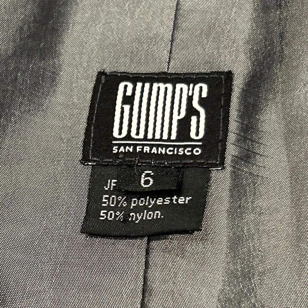 Gump's San Francisco Jacket Womens 6 Open Front Gray Long Line Pockets - Image 2