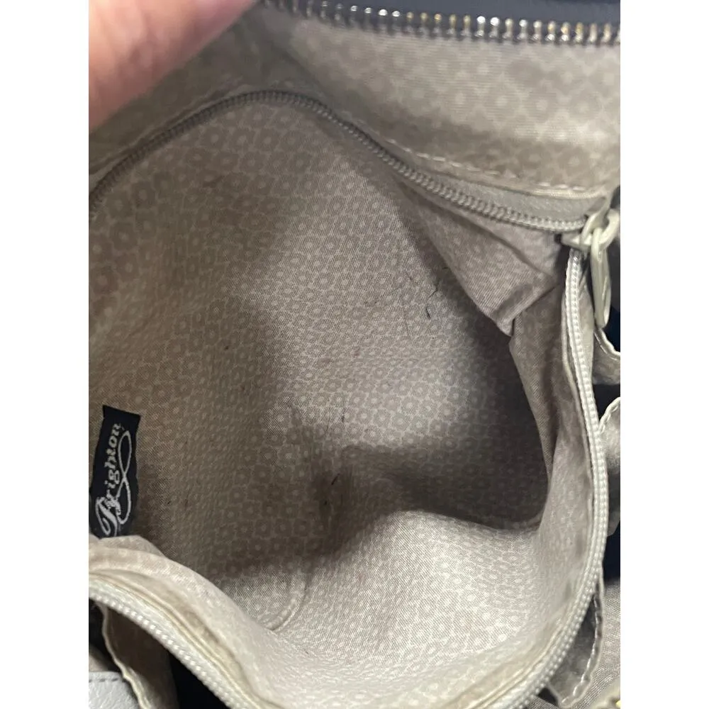 Brighton Your Bag Beck Bucket Organizer Pewter Wide Bottom Hobo Shoulder Purse - Image 13