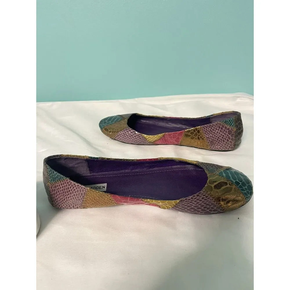 Steve Madden Feather Snakeskin Almond Toe‎ Loafers Flats Shoes Size 10 S-275 - Image 5