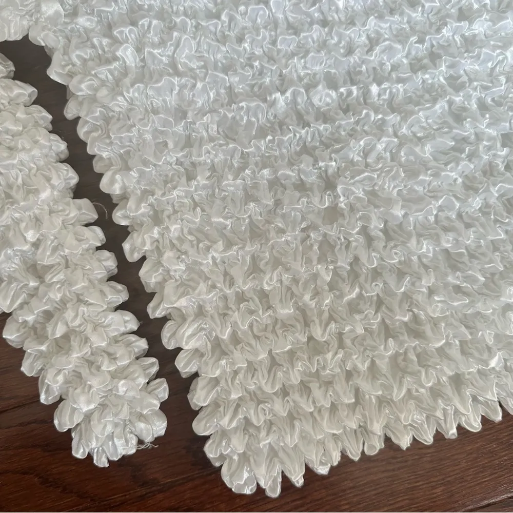 90s Vintage Y2k Bubble Popcorn White Long Sleeve Top - Image 6