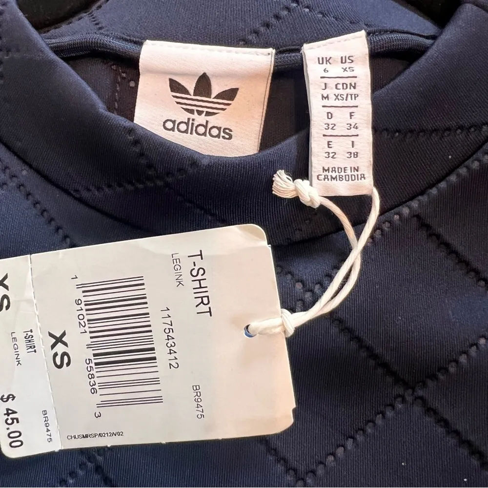 Adidas legink T-shirt Puff Jacket Blue puffer Size :XS NWT #317 - Image 2