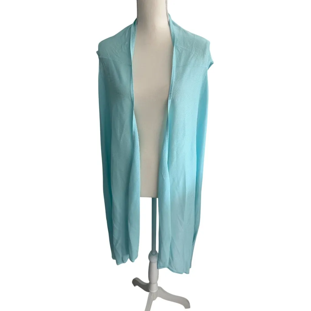 HERVE LEGER Light Blue Open Vest Sweater Size XS/Small - Image 3