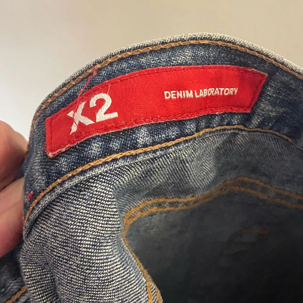 Womens X2 Denim Labratory Blue Denim Jeans 34x32 Waist 34” Sparkle Jeweled Waist - Image 11