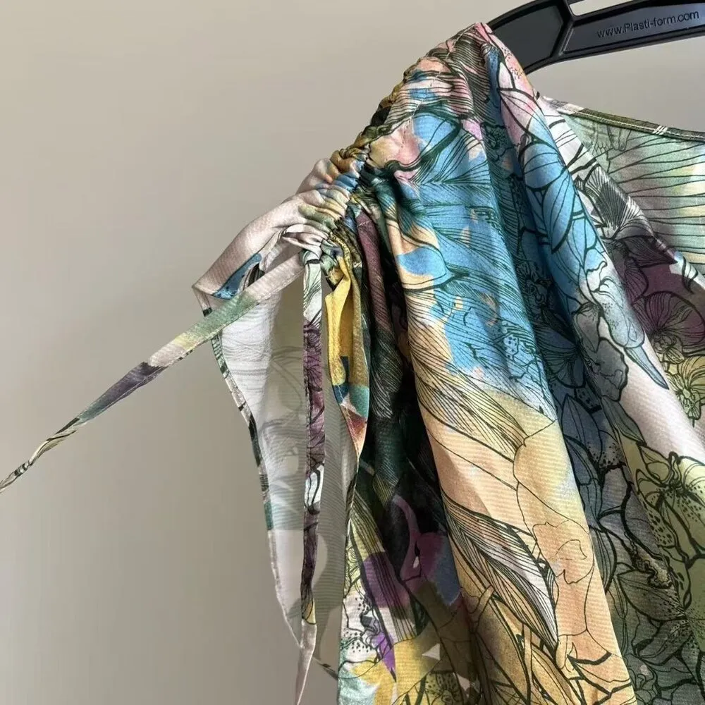 NWOT Diesel Women Floral Midi Dress Oversized Size XS Pocket - Image 4