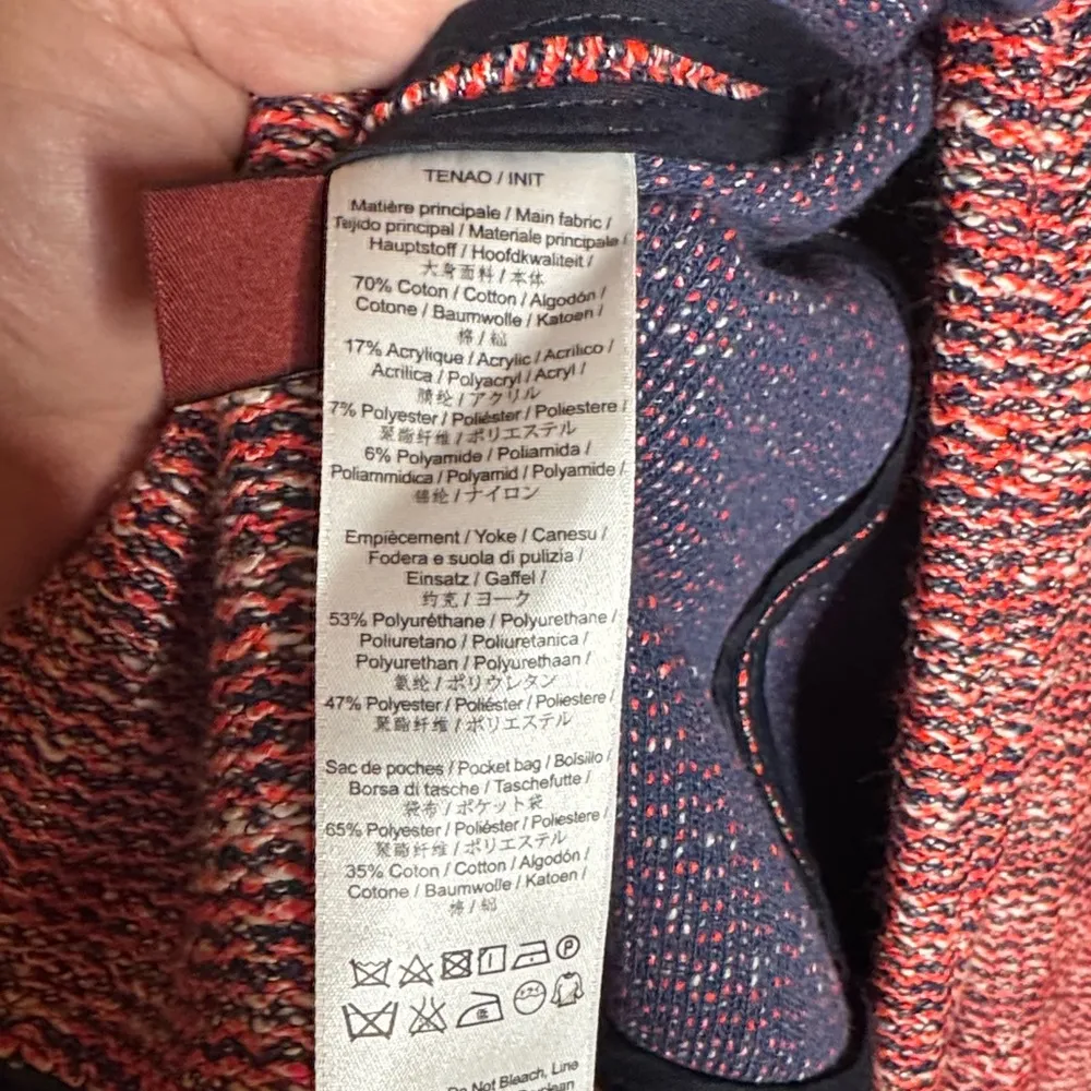 Comptoir Des Cotonniers Red & Blue Midi Dress Blazer Set Sz Small / Medium 2 Pc - Image 6