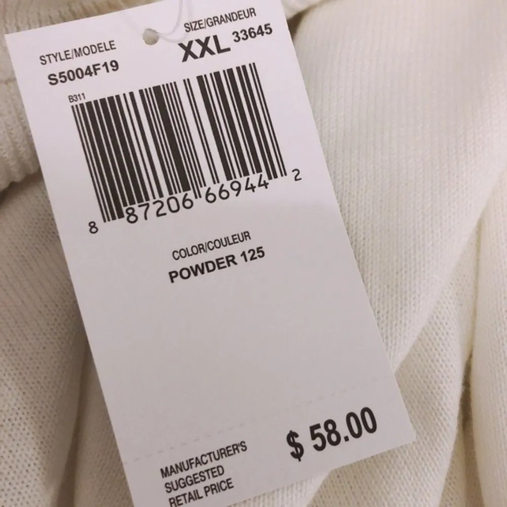 Jeanne Pierre Ivory Turtleneck Sweater Cotton Pullover, Plus Size XXL New w/Tag - Image 4