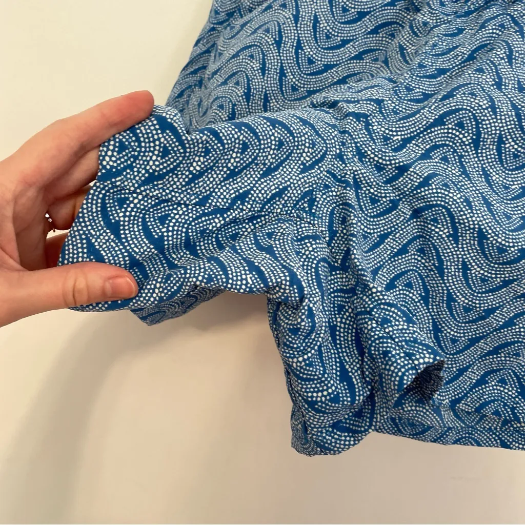 PATAGONIA Baggies Shorts - 5" Blue Wavy Striped Geometric Pull On Active Shorts - Image 11