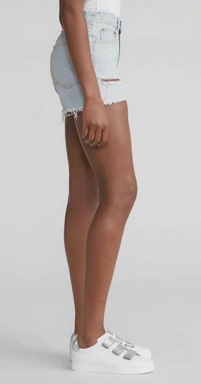 Rag & Bone Justine light blue high rise shorts in Glena w/ holes size 26 - Image 3